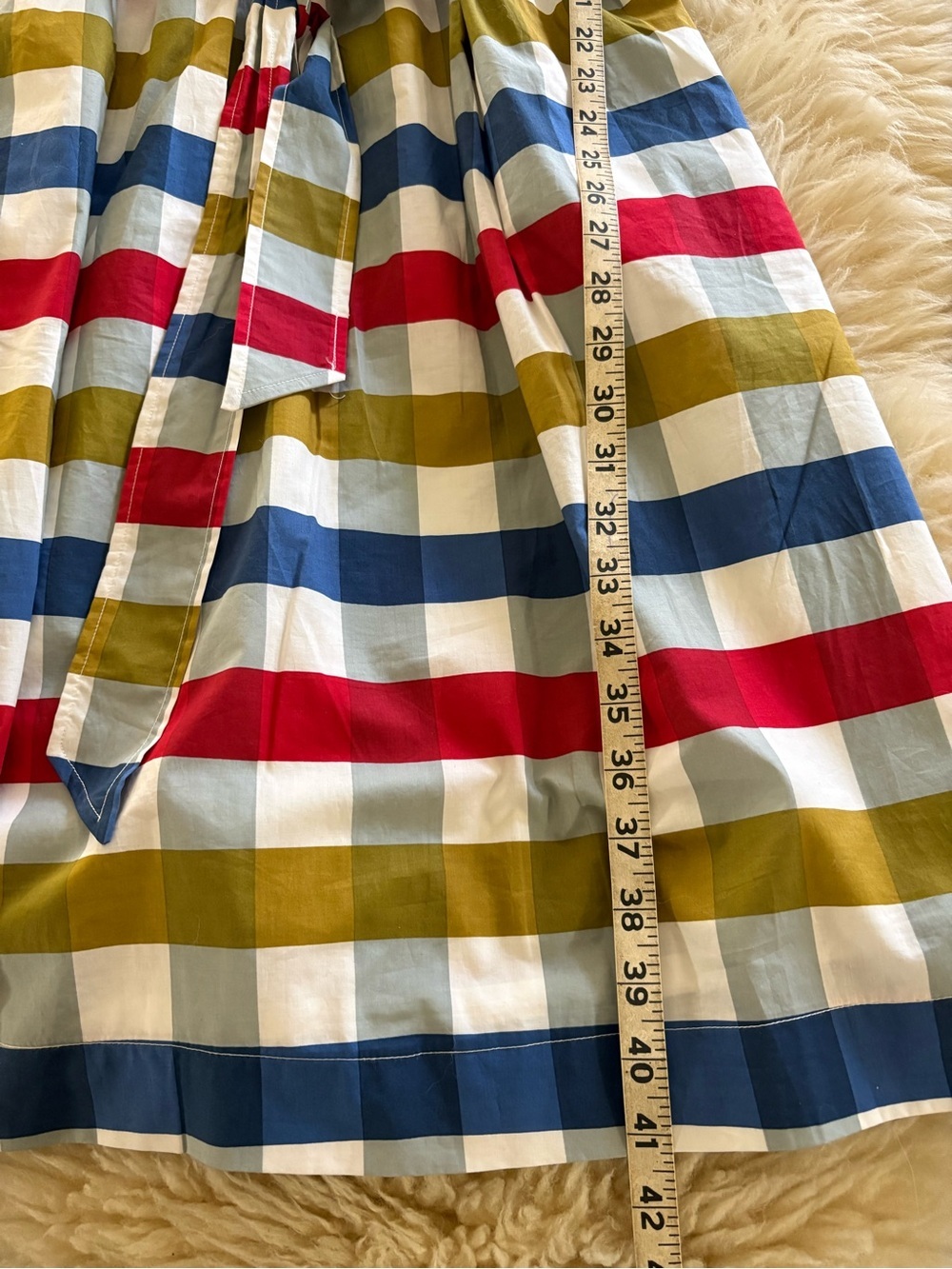 Anthropologie Maeve Cricket Club Plaid Fit-and-Flare Belted Sleeveless Dress - Picture 7 of 9